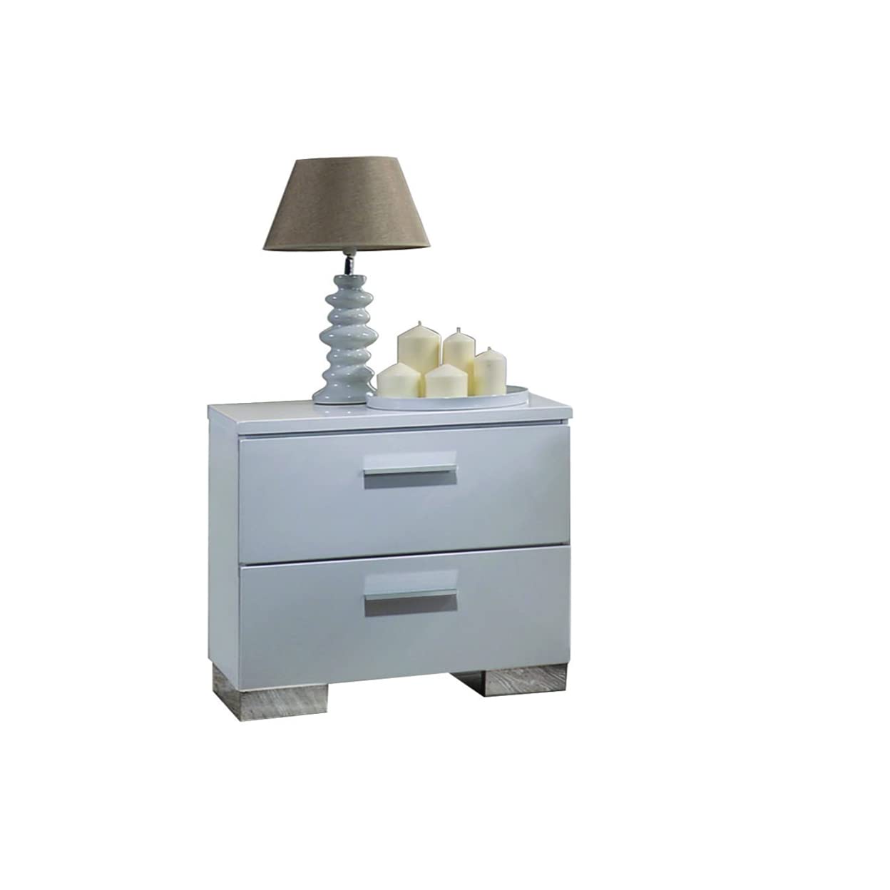 Acme Furniture Lorimar 2-Drawer Wooden Nightstand in White