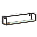 vidaXL Wall Shelves Floating Display Shelves - 2 Pcs - Solid Reclaimed Wood and Iron Frame - 31.5" Width - Industrial Style - Brown Finish