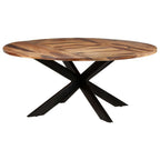 vidaXL Acacia Wood Dining Table Round Dining Room Living Room Office Furniture Modern Design Wooden Dinner Kitchen Bistro Table with Honey Finish