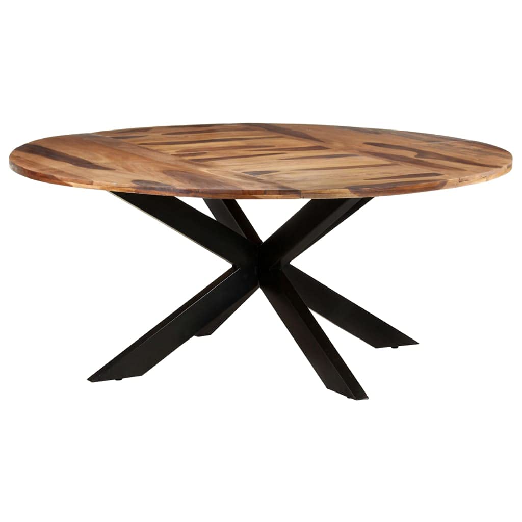 vidaXL Acacia Wood Dining Table Round Dining Room Living Room Office Furniture Modern Design Wooden Dinner Kitchen Bistro Table with Honey Finish