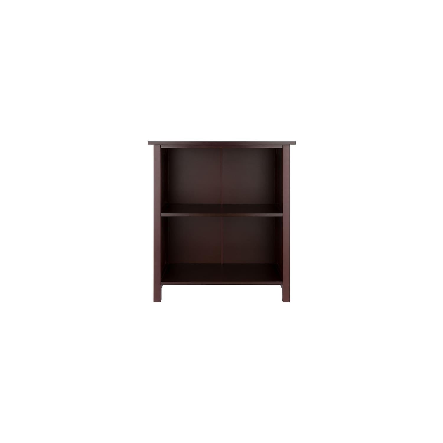 Winsome Milan Solid/Composite Wood 3-Tier Medium Storage Shelf or Bookcase, Antique Walnut (94228)