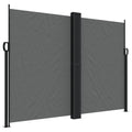 vidaXL Retractable Side Awning Privacy Screen - Anthracite, Polyester, PU Coated, Steel & Aluminum Frame, 70.9"x472.4"