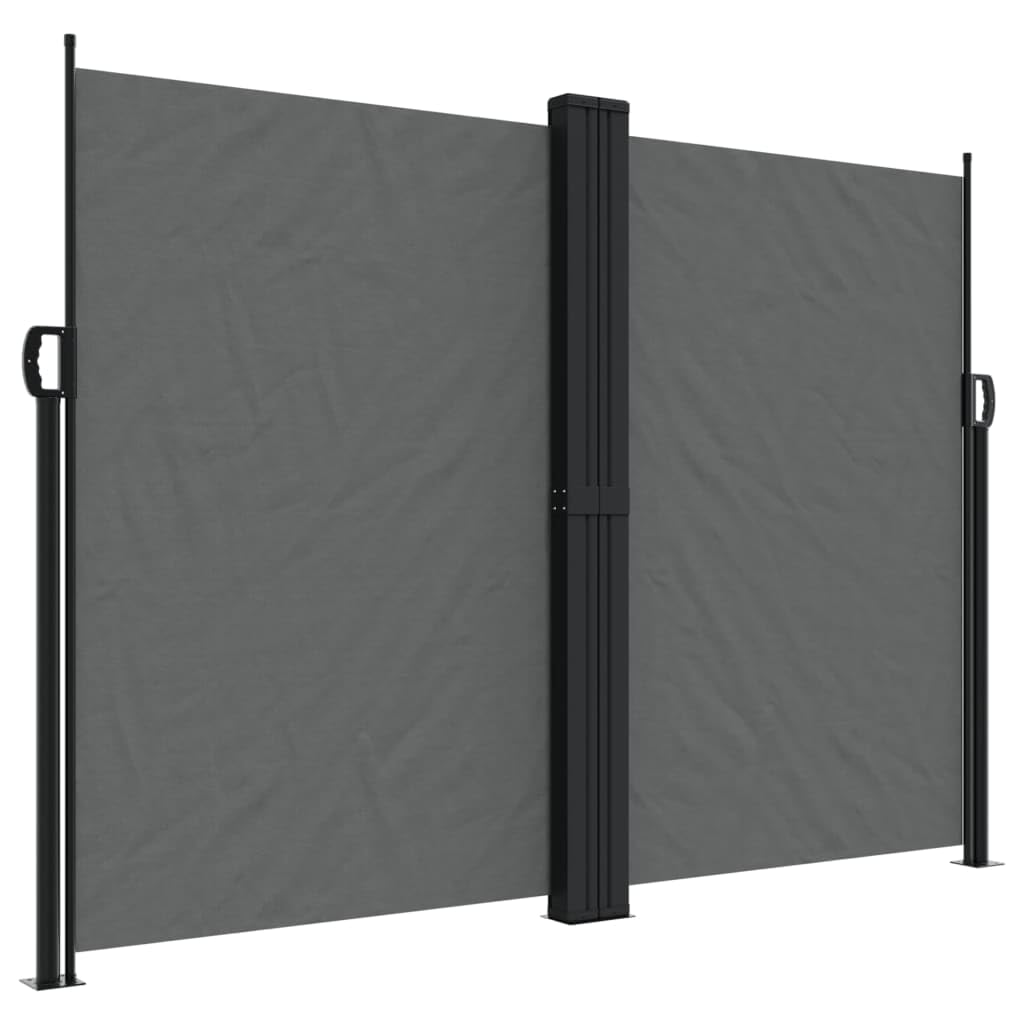 vidaXL Retractable Side Awning Privacy Screen - Anthracite, Polyester, PU Coated, Steel & Aluminum Frame, 70.9"x472.4"