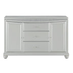 Acme Maverick 3-Drawer Wooden Server with 2 Doors in Platinum White