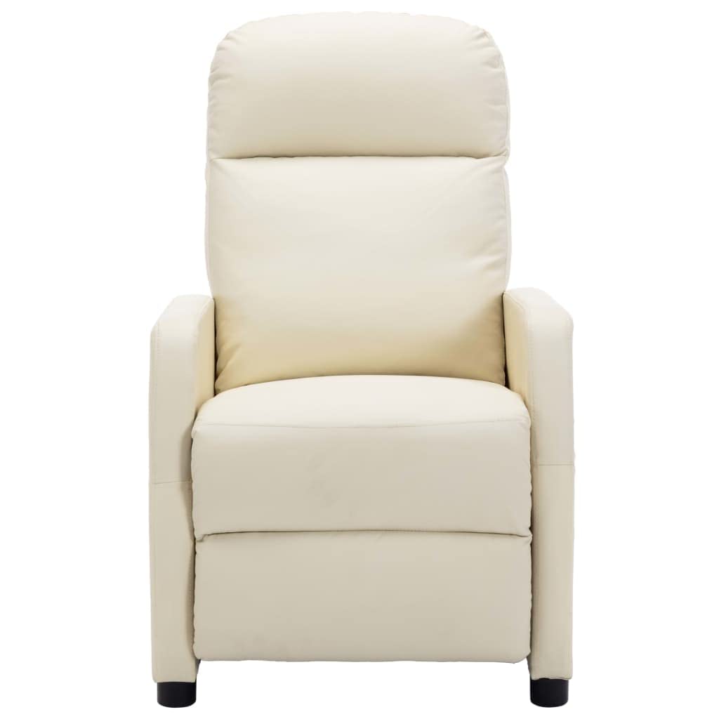 vidaXL Reclining Chair Cream White Faux Leather
