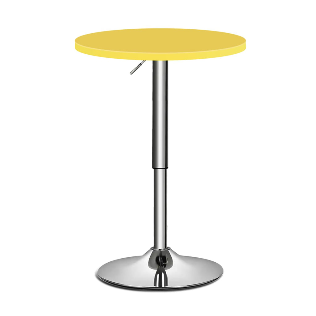 Monibloom Bistro Pub Table Round Bar 27.5'- 36' Height-Adjustable Cocktail Table With 23.5 Inch Table Top For Dining Room Home Kitchen Patio Bistro (Yellow)