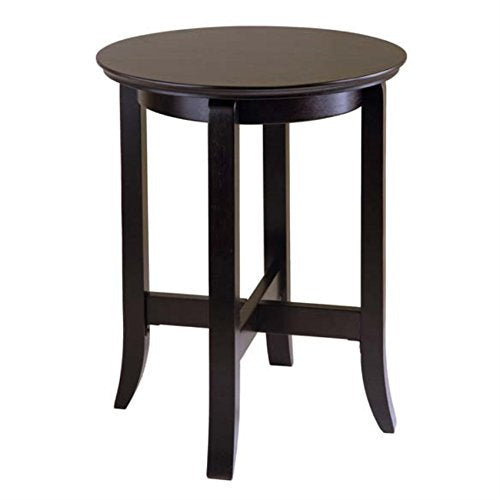 Ergode Deluxe Wood Sasha Accent Table | Sleek Curved Design | Ample Storage | Black Finish | Multiple Finishes Available | Assembly Hardware Included | 20" W x 20" D x 27" H (92019-VV)