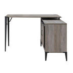Acme AME Zakwani Wooden Writing Desk with USB in Gray Oak and Black