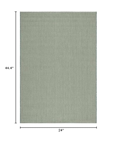 Safavieh Courtyard Collection Accent Rug - 2' X 3'7'', Dark Green & Beige, Non-Shedding & Easy Care, Indoor/Outdoor & Washable-I