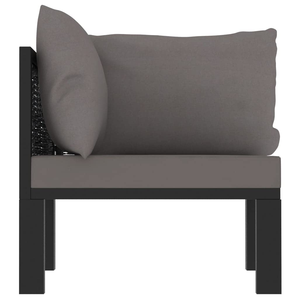 vidaXL Sectional Corner Sofa with Left Armrest for Indoor/Outdoor - Durable and Weather-Resistant Poly Rattan in Anthracite