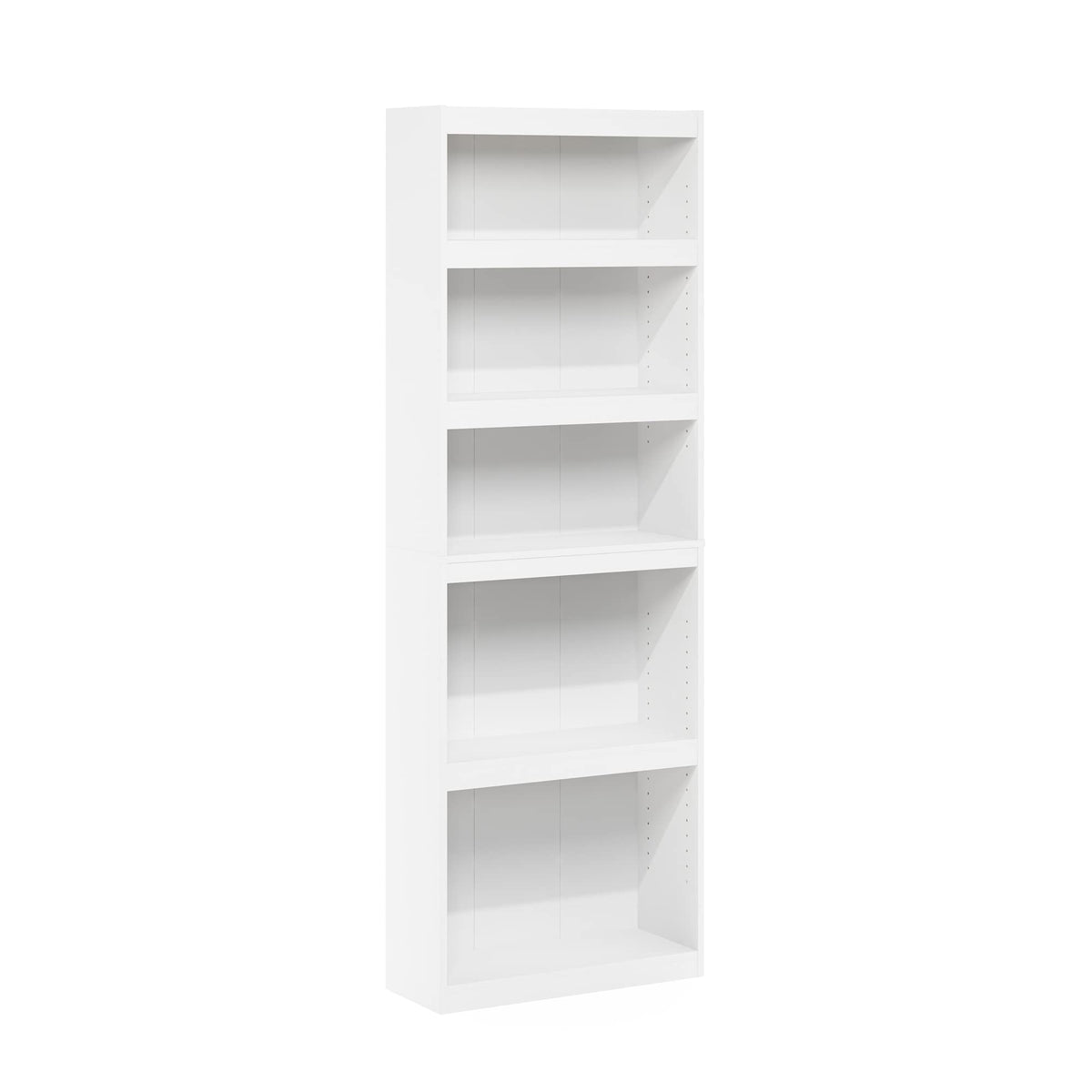 Furinno Jaya Enhanced Home 5-Tier Shelf Bookcase, White