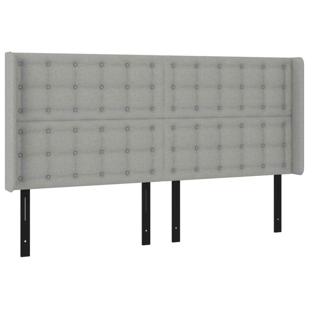 Vidaxl Led Headboard - Light Gray Fabric Upholstery With Foam Fill, Classic Design With Modern Touch, Suitable For Large Bed Frames