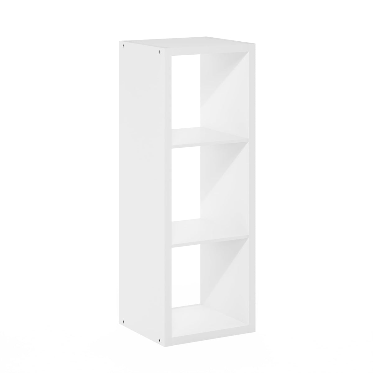 Furinno Cubicle Open Back Decorative Cube Storage Organizer, 3-Cube, White