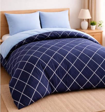 Reversible Comforter 220 Gsm Microfiber Reversible Ac Comforter/Blanket For Winter/Quilt/Duvets For King Size Double Bed Comfort