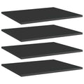 Bookshelf Boards -SKM Bookshelf Boards 4 pcs High Gloss Black 23.6"x19.7"x0.6" Chipboard