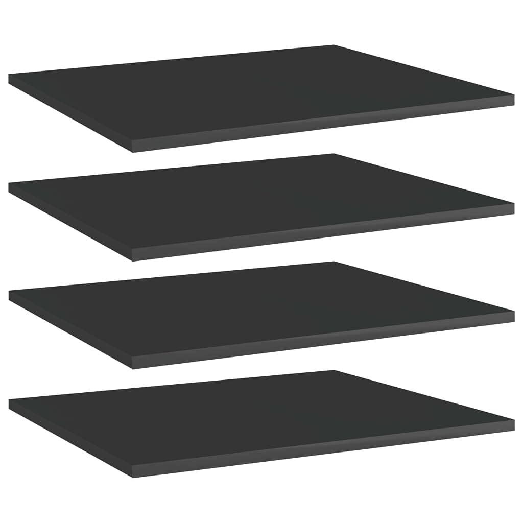 Bookshelf Boards -SKM Bookshelf Boards 4 pcs High Gloss Black 23.6&quot;x19.7&quot;x0.6&quot; Chipboard