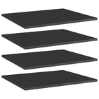 Bookshelf Boards -SKM Bookshelf Boards 4 pcs High Gloss Black 23.6"x19.7"x0.6" Chipboard