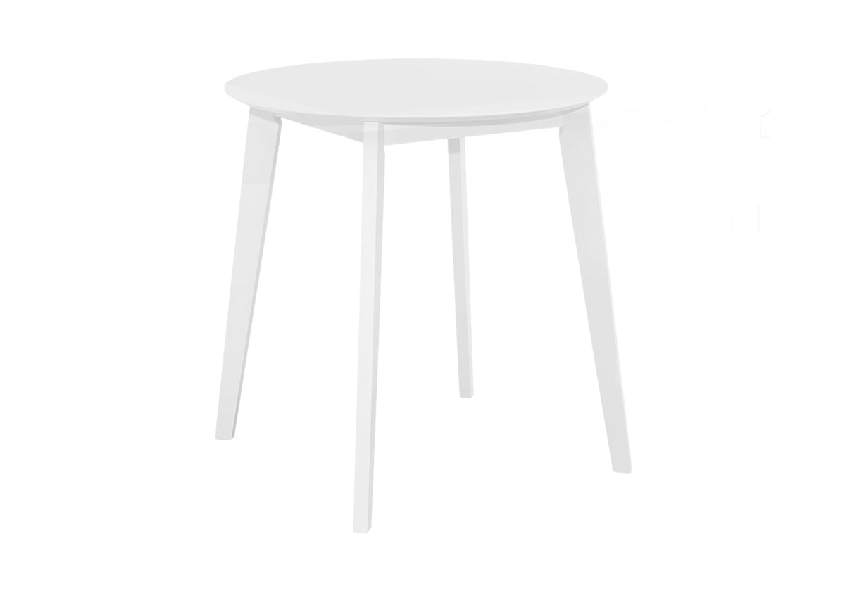 Monarch Specialties 1321 Table, 30' Round, Small, Kitchen, Dining Room, White Veneer, Wood Legs Table-30 Dia Top, 30' L x 30' W x 29.5' H