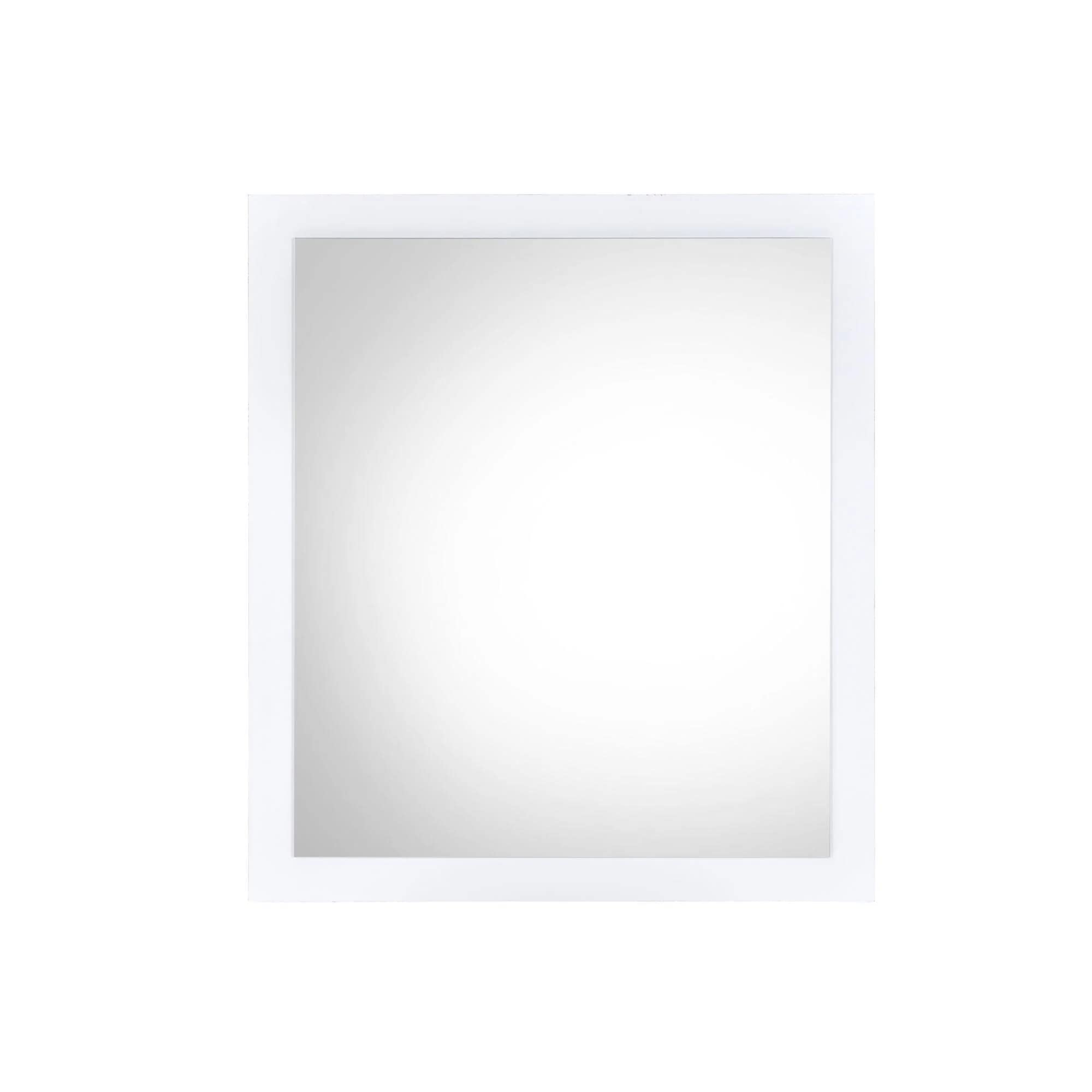 Acme Perse Rectangular Wooden Frame Mirror In White