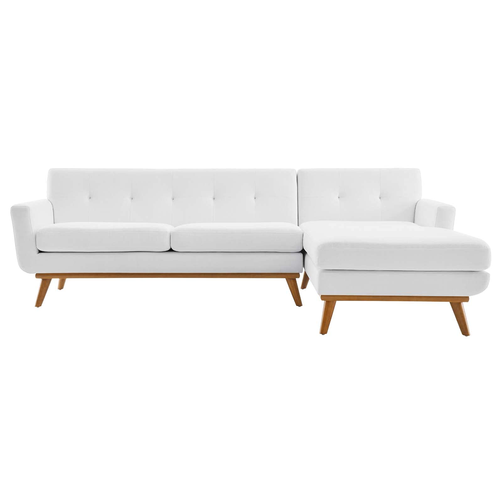 Modway Engage Upholstered Fabric, Right-Facing Sectional Sofa, White