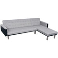 vidaXL L-Shaped Sofa Bed Fabric Black and Gray