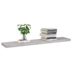 SKM Floating Wall Shelves 2 pcs Concrete Gray 47.2"x9.3"x1.5" MDF