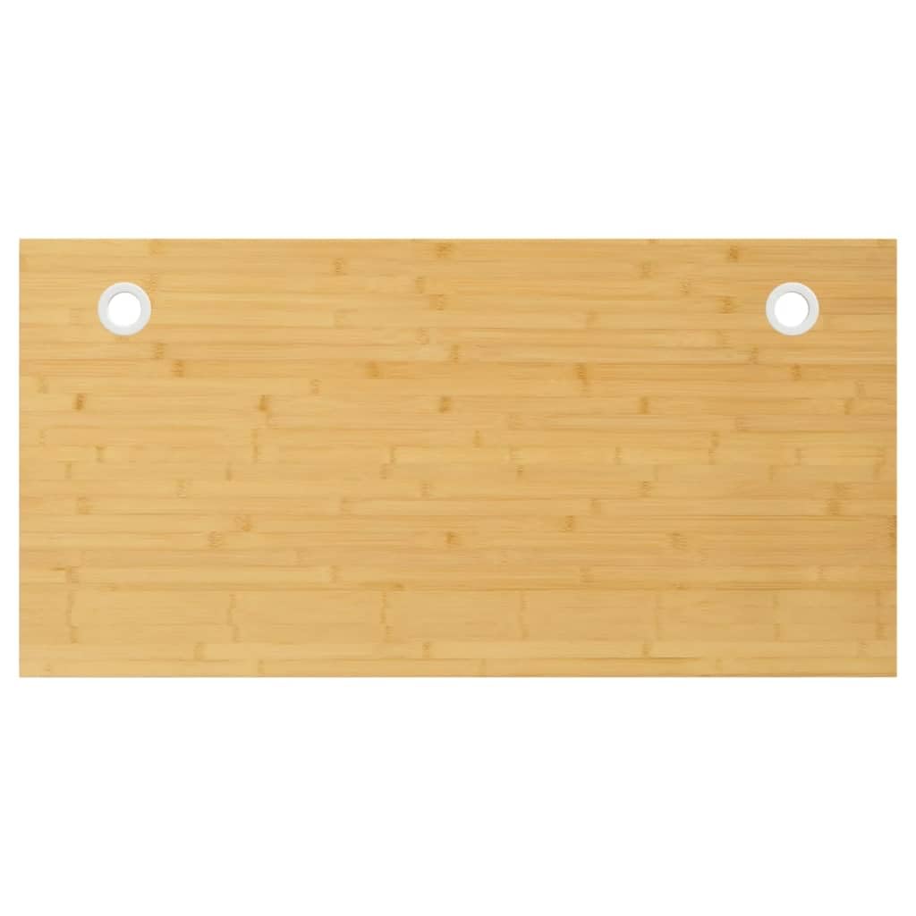 vidaXL Bamboo Desk Top - Natural Bamboo, Convenient Cable Holes, Versatile Use, Easy Clean, Unique Design for Home & Office (Bro