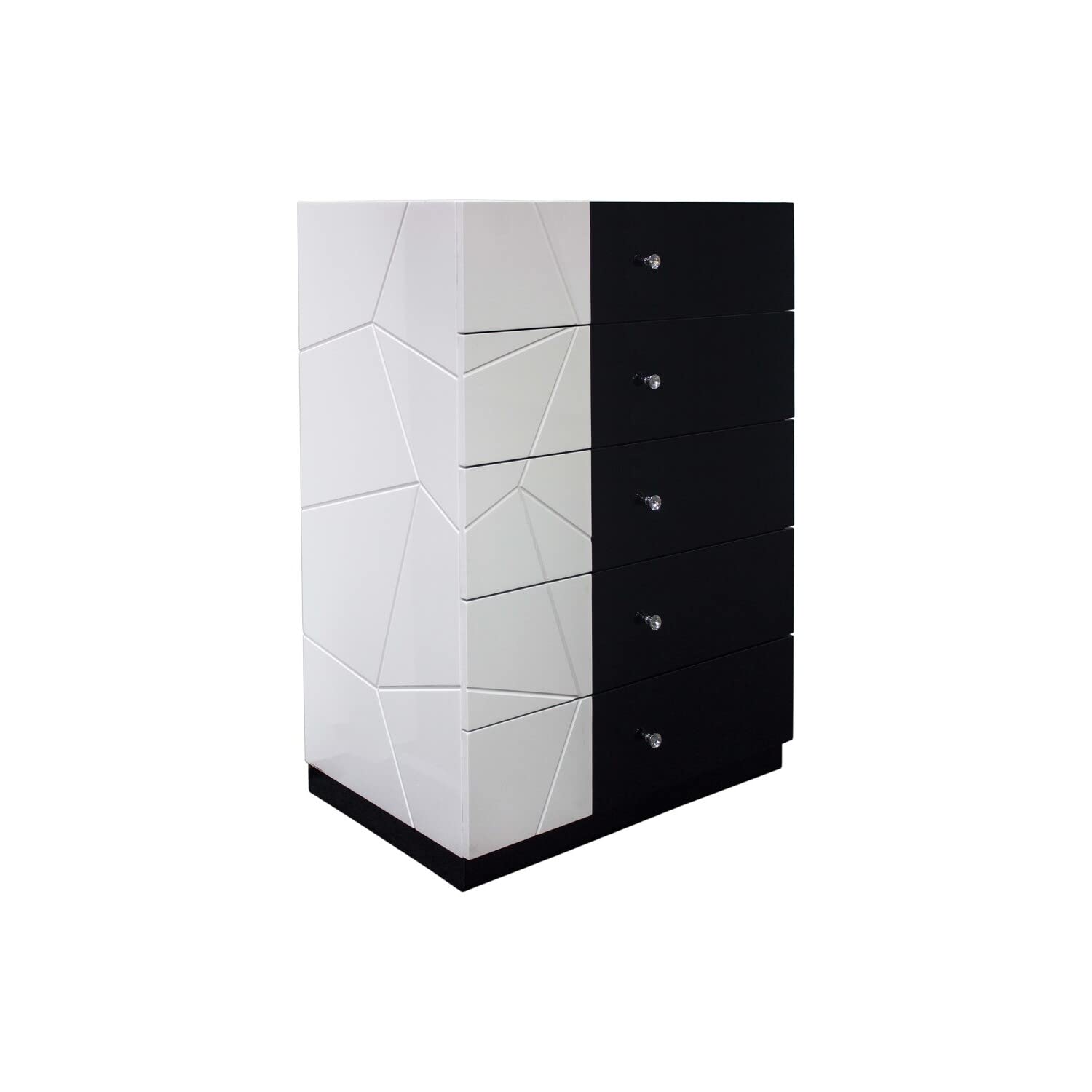 Best Master Furniture Modern White And Black 5-Drawer Chest