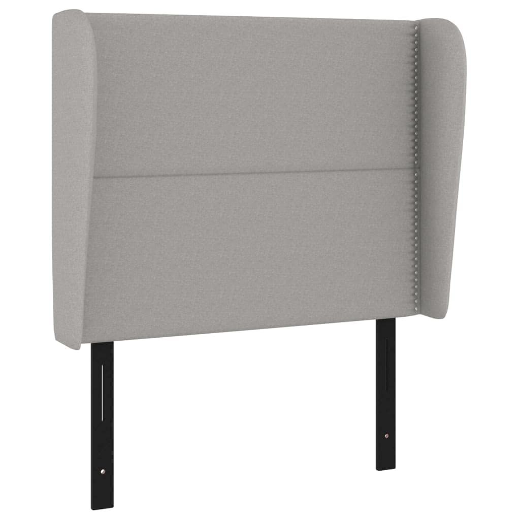 Vidaxl Fabric Headboard With Ears, Light Gray, Quality Engineered Wood - Solid Larch Wood Construction, Easy To Install And Versatile Size