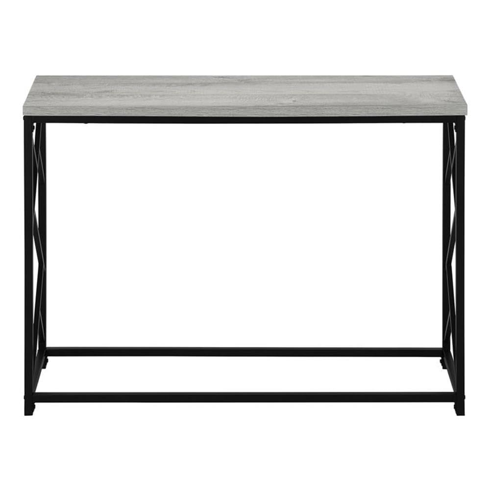 Monarch Specialties 3532 Accent Table, Console, Entryway, Narrow, Sofa, Living Room, Bedroom, Metal, Laminate, Grey, Black, Contemporary, Modern Table-44 Hall, 44&quot; L X 13.75&quot; W X 32&quot; H