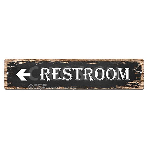 Restroom Sign Vintage Rustic Street Sign Plate Beach Bar Pub Cafe Restaurant shop Home Room Wall Door Decor sign Digital Printed