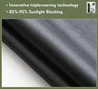Pi Blackout Curtain Panel 63 Inches Long,Sound Reducing Thermal Insulated Light Blocking Grommet Window Curtains For Living Room/Bedroom 1 Panel (Black, W52Xl63)
