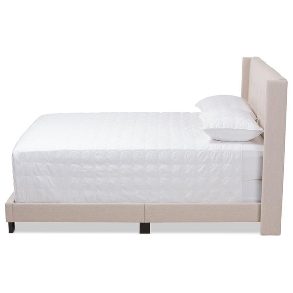Baxton Studio Lisette Modern and Contemporary Beige Fabric Upholstered Full Size Bed