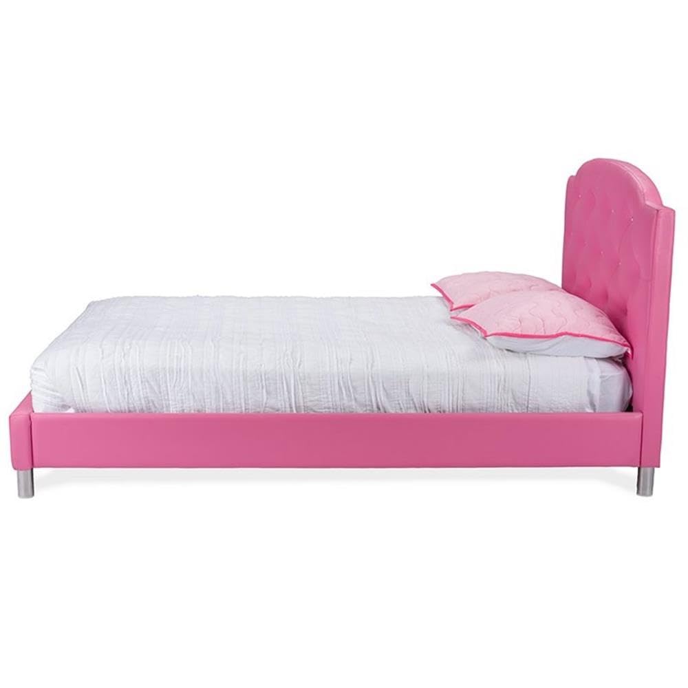 Baxton Studio BBT6440-Queen-Pink Platform, Queen, Pink