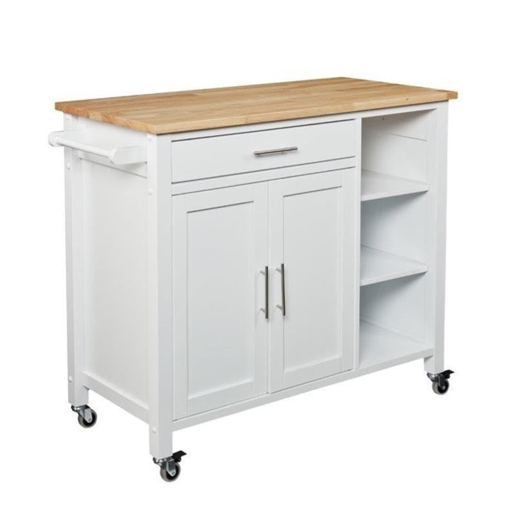 Southern Enterprises SEI Furniture Martinville Kitchen Cart in White
