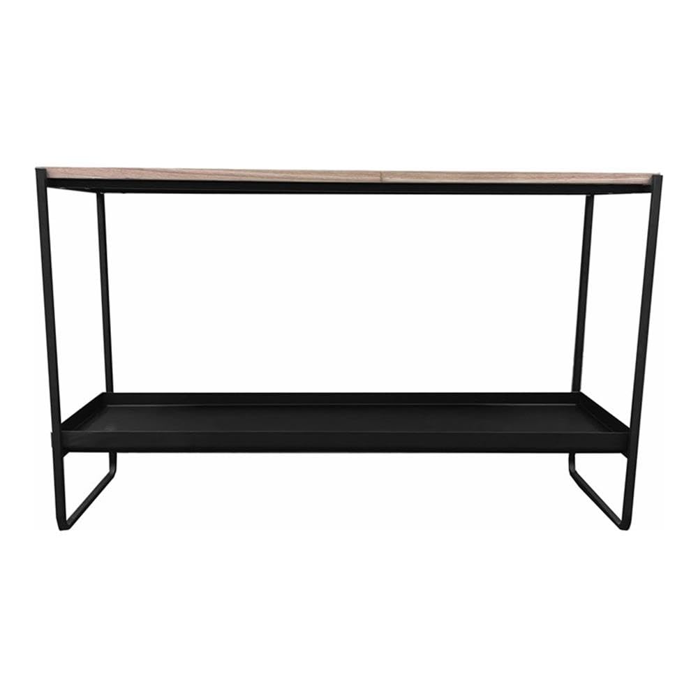 Pangea Home Vila 2-Tier Modern Wood Veneer/Metal Console In Black