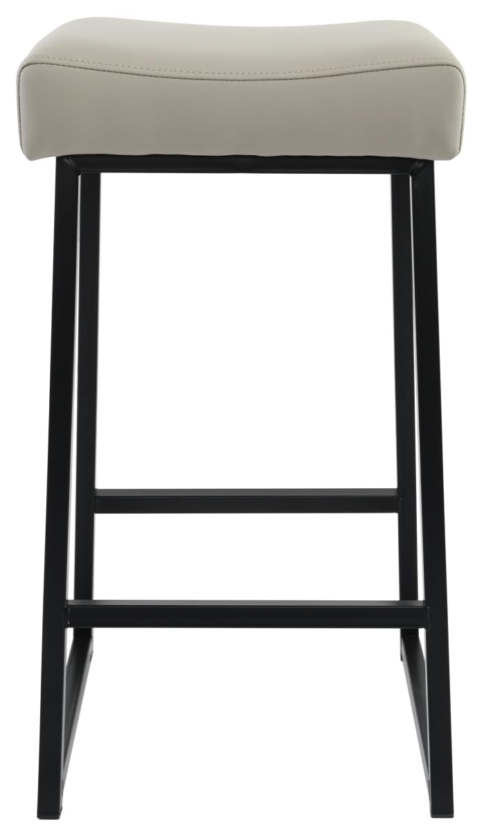 HomeRoots 520562 27 in. Gray & Black Backless Bar Height Chair with Footrest