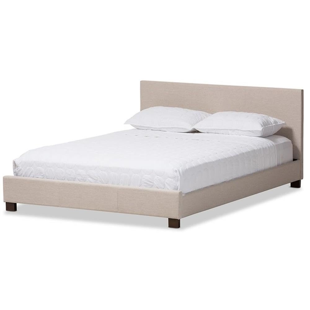 Baxton Studio Elizabeth Platform Bed Beige/Queen