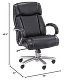 Safco Big & Tall High-Back Swivel Executive Task Chair With Bonded Leather Seating, 500Lb Weight Capacity, Adjustable Height & Tilt, Work Or Home Office