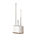 Basaza Toilet Brush and Holder Set Toilet Bowl Cleaning Brush and Holder for Bathroom 4 in 1 White Toilet Bowl Cleaner Brushes &