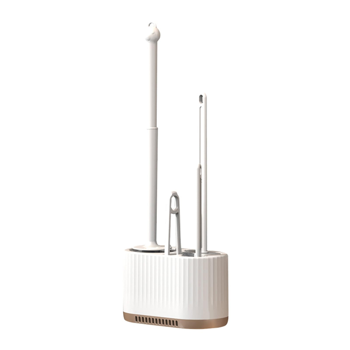 Basaza Toilet Brush and Holder Set Toilet Bowl Cleaning Brush and Holder for Bathroom 4 in 1 White Toilet Bowl Cleaner Brushes &