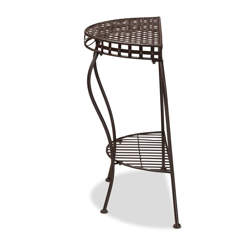 Laraine Brown Metal Outdoor Console Table - Thumbnail 3