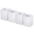 Niubee White Acrylic Pen Holder 4 Pack, Desktop Pencil Cup Stationery Organizer For Office Desk Accessory