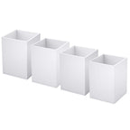Niubee White Acrylic Pen Holder 4 Pack, Desktop Pencil Cup Stationery Organizer For Office Desk Accessory