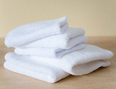 Fresh From Loom Cotton Hand Towel 500 GSM, Size  16x30 Inch (Set of 5 pc White )