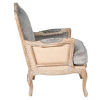 Kosas Home Brittani Fabric and Wood Club Chair in Gray and Natural
