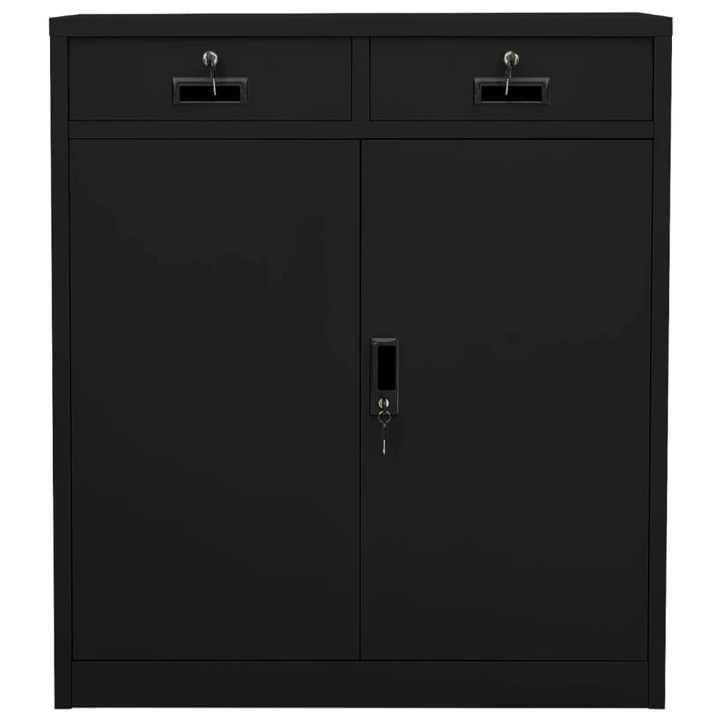 vidaXL Office Cabinet Black 35.4&quot;x15.7&quot;x40.2&quot; Steel