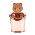 KG ESSENTIALS Cartoon Bear Toothbrush Holder with Drain Cup | Wall Mounted SelfAdhesive Bathroom Organizer for Toothbrushes, To