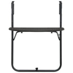 vidaXL Hanging Balcony Table with Adjustable Height - Durable Plastic Design with Steel Frame - Foldable for Space-Saving - Weather Resistant - Brown Rattan Look