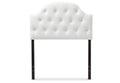 Baxton Studio Morris Modern and Contemporary White Faux Leather Upholstered Button-Tufted Scalloped Twin Size Headboard
